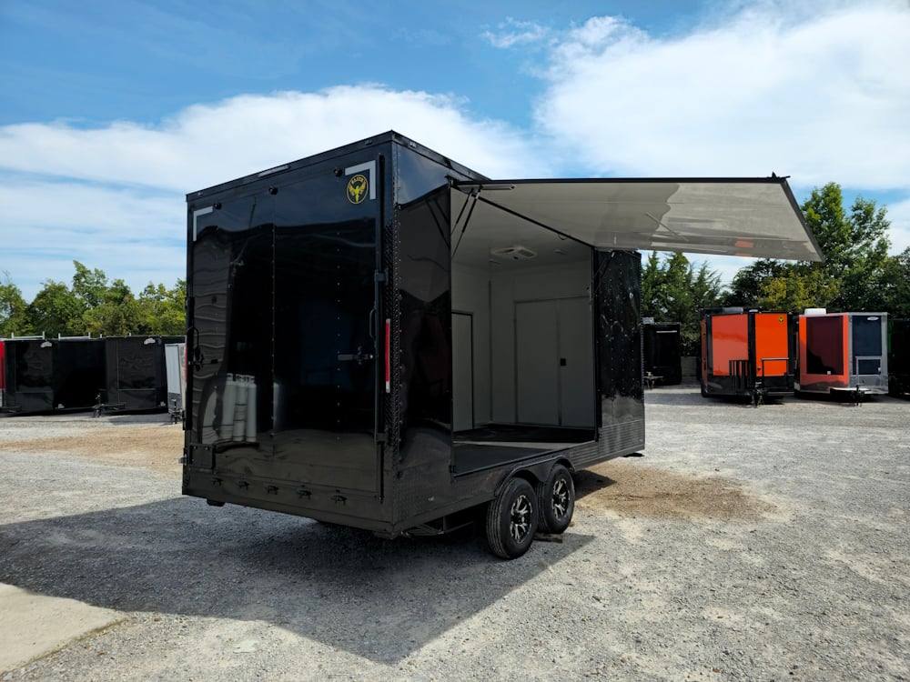 8.5' X 18' Black W Blackout Enclosed Marketing Trailer - Image 6