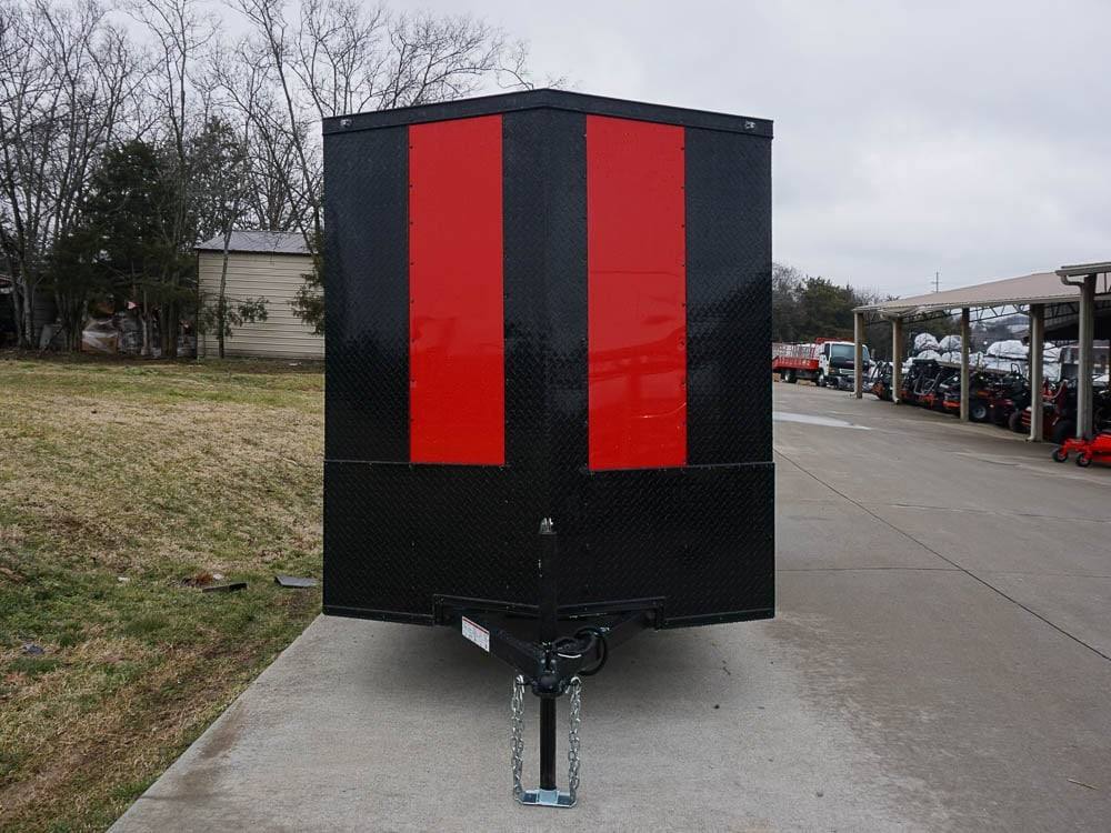 6x12 Enclosed Trailer Red V-Nose Blackout Package 3,500lb Axle Storage - Image 7