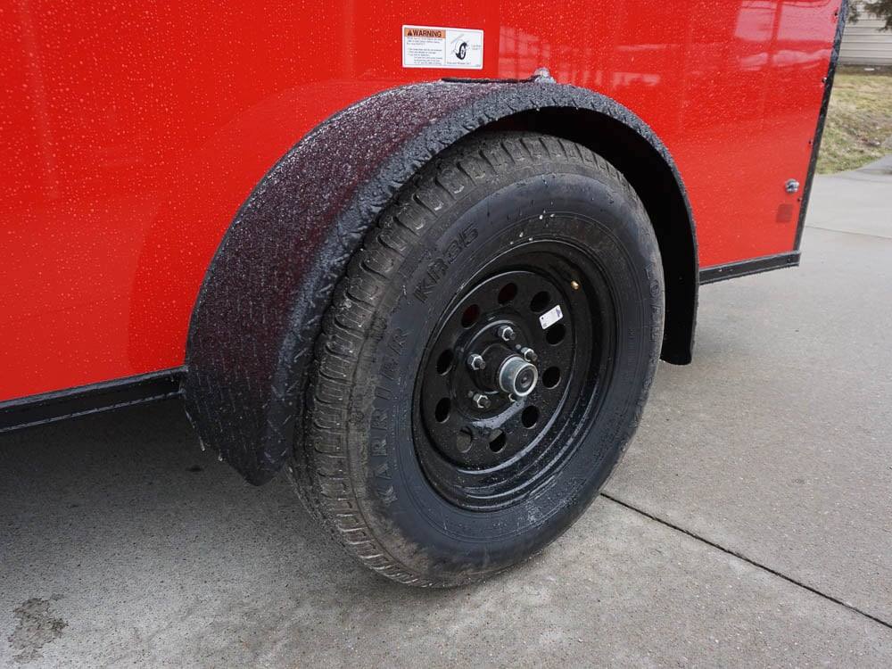 6x12 Enclosed Trailer Red V-Nose Blackout Package 3,500lb Axle Storage - Image 6