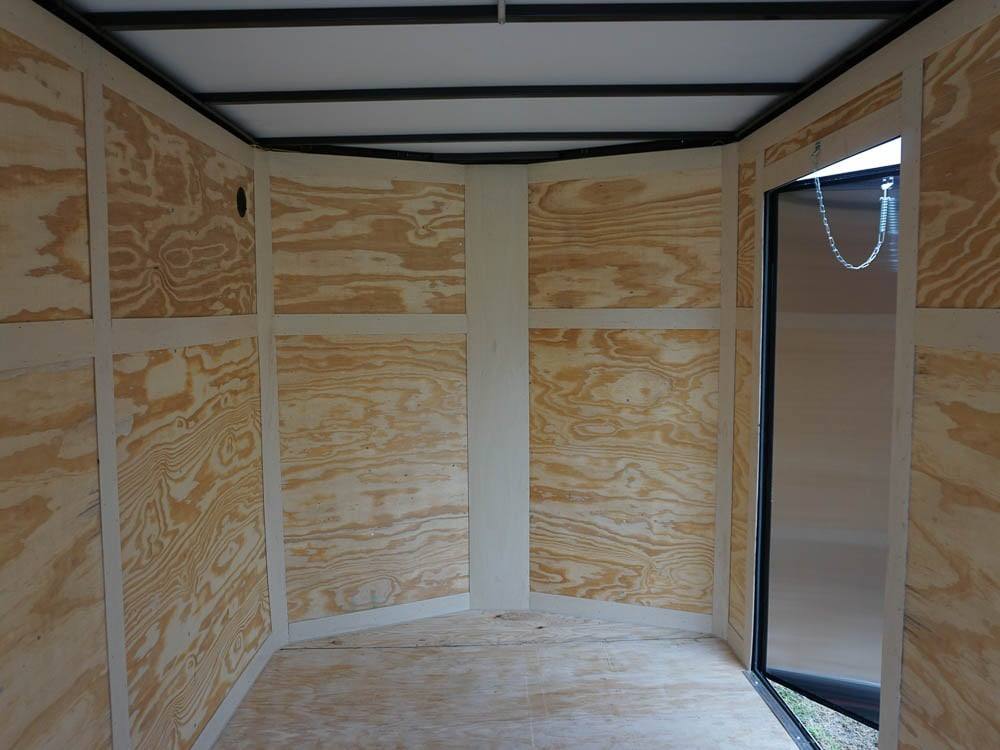 6x12 Enclosed Trailer Red V-Nose Blackout Package 3,500lb Axle Storage - Image 2