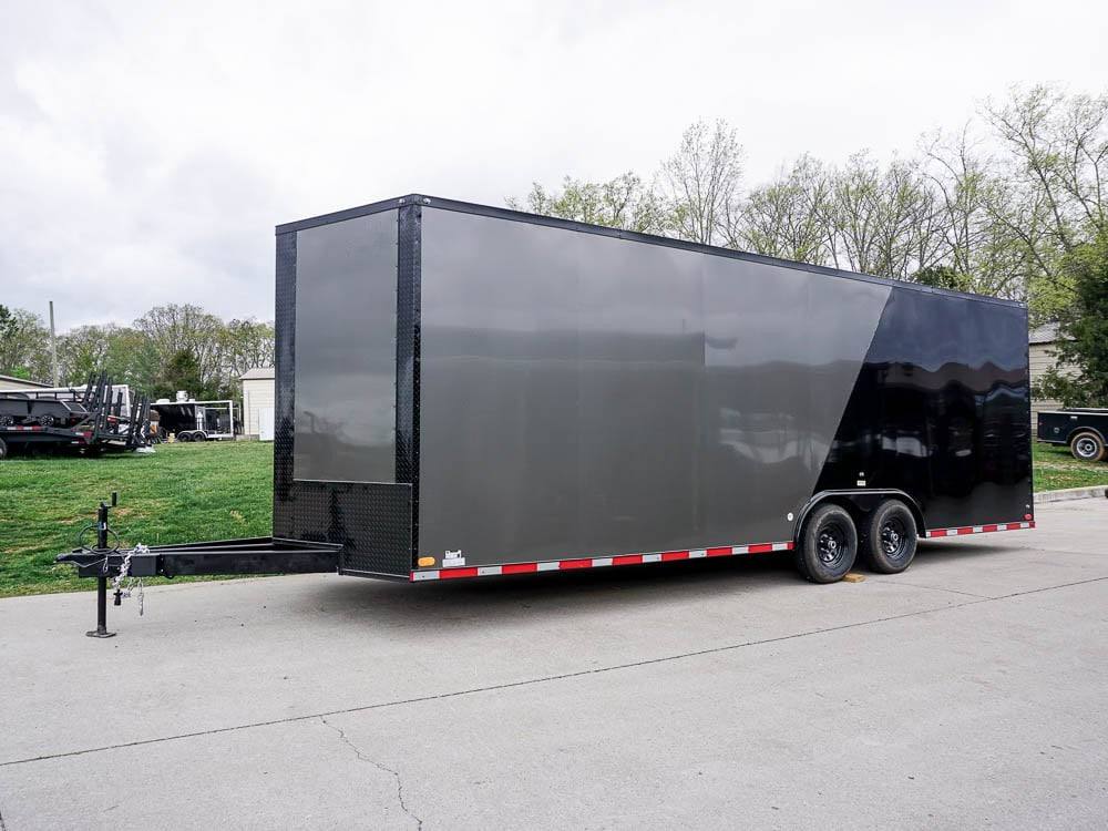 8.5 x 24 Charcoal/Black Enclosed Trailer with Blackout Package Storage