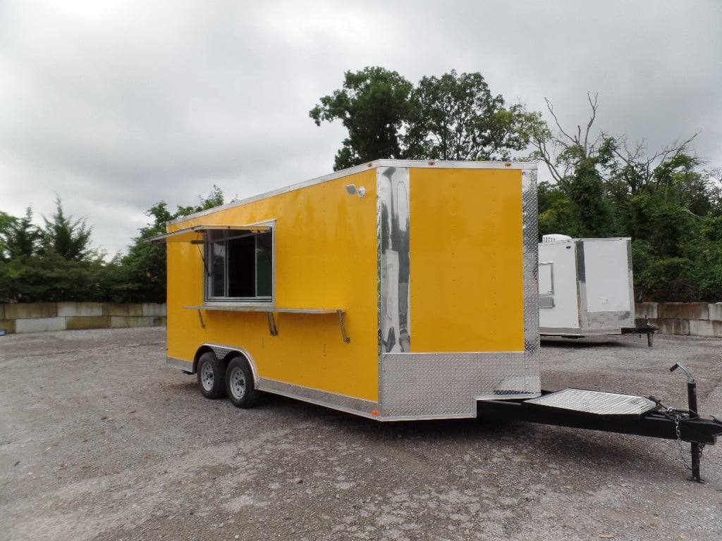 8.5' x 17' Yellow Concession Food Trailer - Image 5