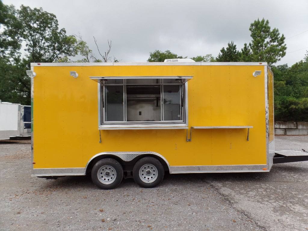 8.5' x 17' Yellow Concession Food Trailer - Image 10
