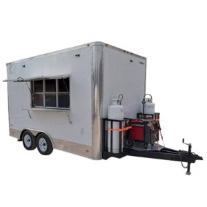 8.5' x 14' White Flat Nose Concession Trailer